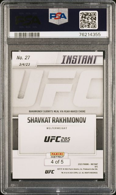 2023 Panini Instant - Shavkat Rakhmonov 27 - Versicolor /5 - PSA 10