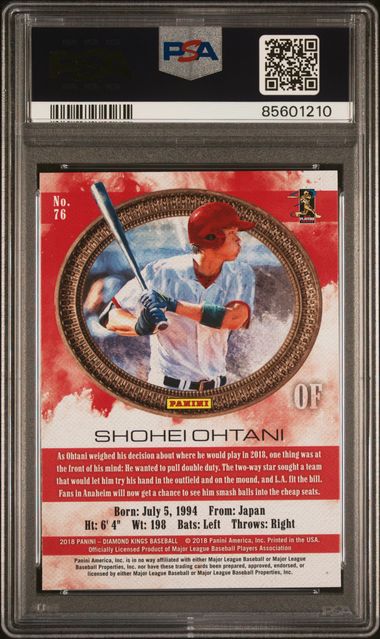 2018 Panini Diamond Kings Baseball - Shohei Ohtani 76 - PSA 10