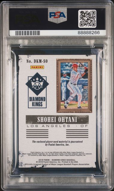 2018 Panini Diamond Kings Baseball - Shohei Ohtani DKM-SO - DK Materials - PSA 8