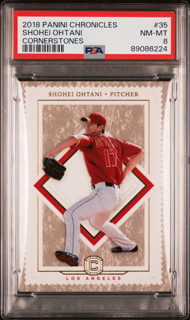 2018 Panini Chronicles Baseball - Shohei Ohtani 35 - Cornerstones - PSA 8