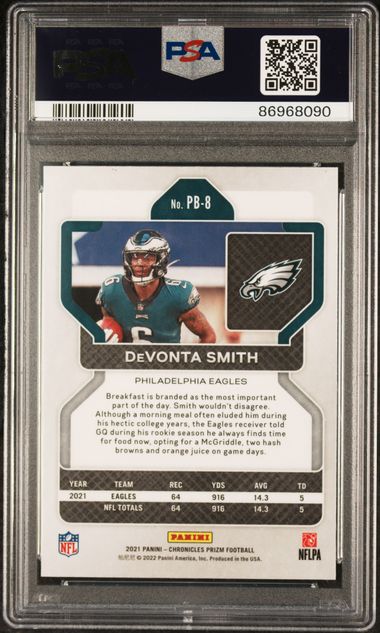 2021 Panini Chronicles - Devonta Smith PB-8 - Prizm Black - PSA 10