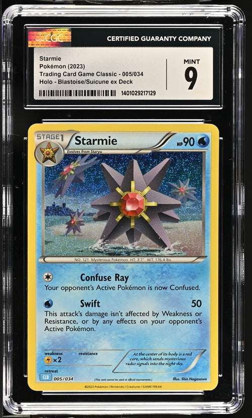 Starmie 005/034 Trading Card Game Classic - CLV, CLC, CLB  Blastoise & Suicune ex Deck CLB - 2023 Pokemon - CGC 9