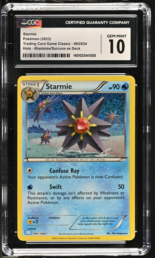 Starmie 005/034 Trading Card Game Classic - CLV, CLC, CLB  Blastoise & Suicune ex Deck CLB - 2023 Pokemon - CGC 10