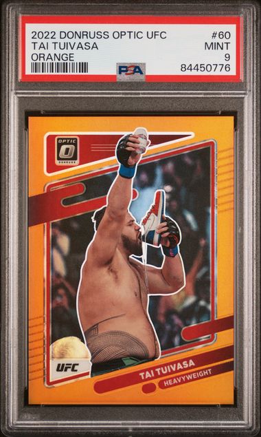 2022 Panini Donruss Optic UFC - Tai Tuivasa 60 - Orange /49 - PSA 9