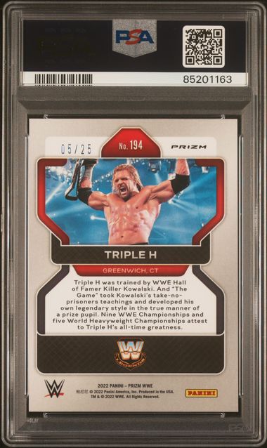 2022 Panini Select WWE - Triple H 194 -Mojo Prizm /25 - PSA 9