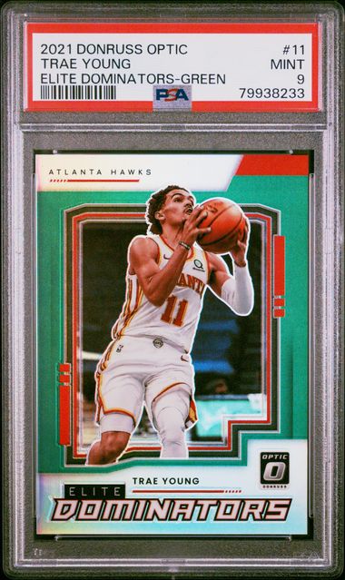 2021 Donruss Optic - Trae Young 11 - Elite Dominators Green /5 - PSA 9