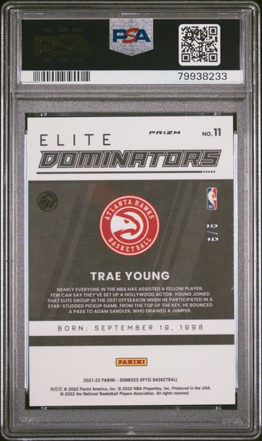 2021 Donruss Optic - Trae Young 11 - Elite Dominators Green /5 - PSA 9