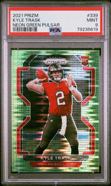 2021 Panini Prizm - Kyle Trask 339 - Neon Green Pulsar - PSA 9