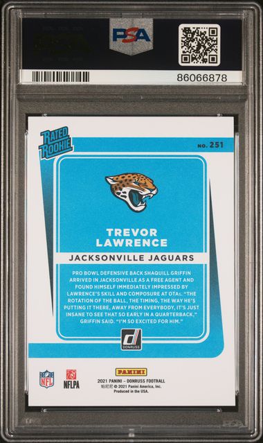 2021 Panini Donruss - Trevor Lawrence 251 - Press Proof Premium - PSA 10