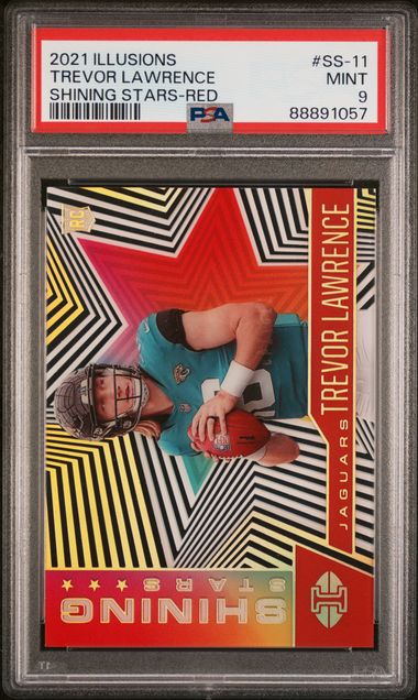 2021 Illusions - Trevor Lawrence SS-11 - Shining Stars Red /149 - PSA 9