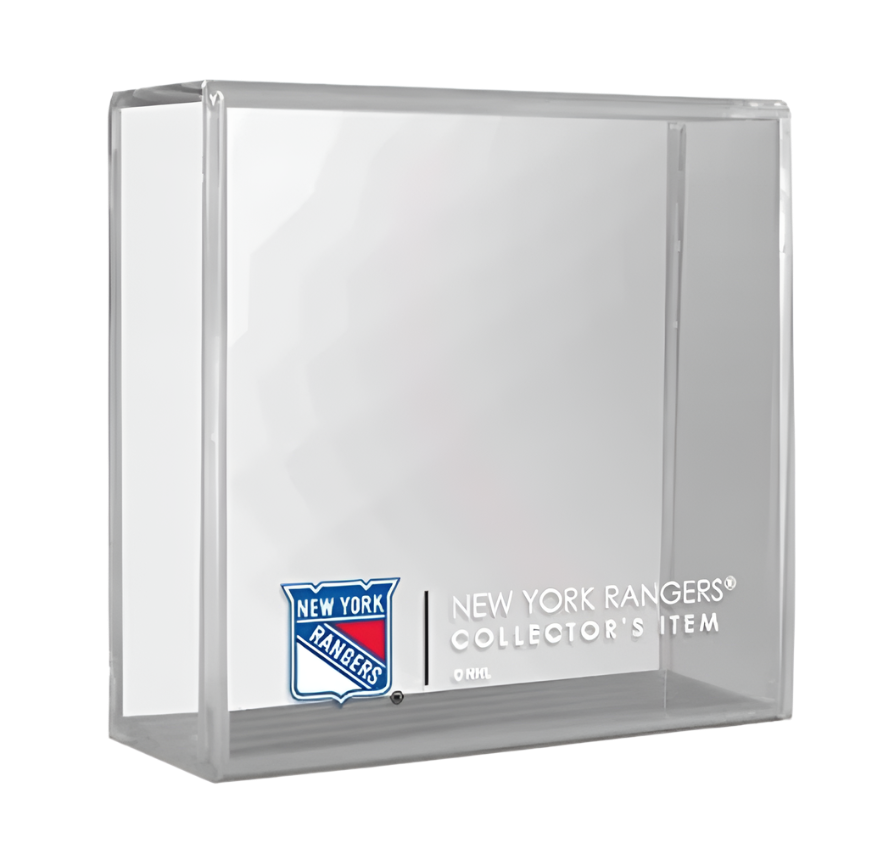 Vincent Trocheck Signed Rangers Logo Hockey Puck (JSA) With Rangers Case