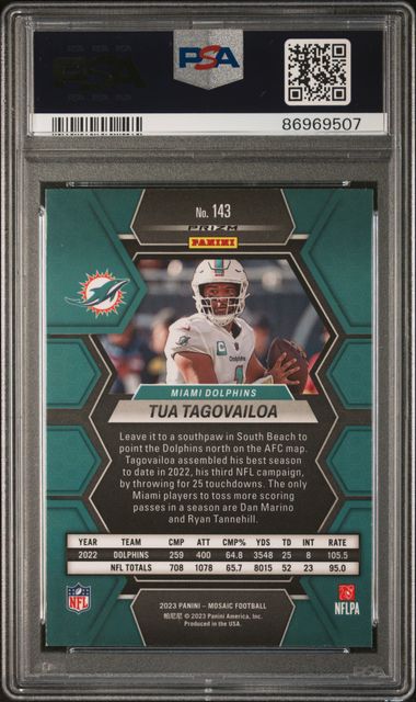 2023 Panini Mosaic - Tua Tagovailoa 143 - Genesis  - PSA 9