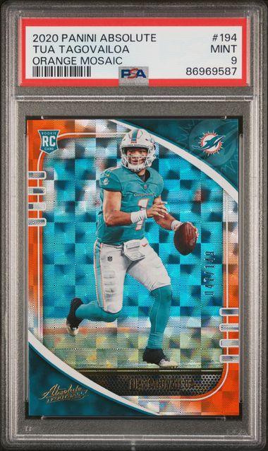 2020 Panini Absolute - Tua Tagovailoa 194 - Orange Mosaic /149 - PSA 9