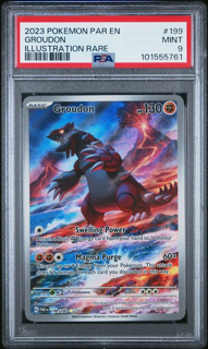 Groudon 199/182 Paradox Rift Illustration Rare - 2023 Pokemon - PSA 9