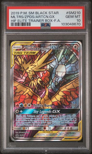 Moltres Zapdos Articuno SM210 Elite Trainer Box Promo - 2019 Pokemon - PSA 10