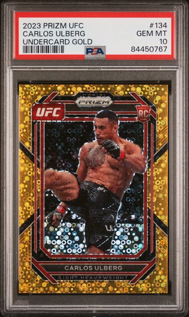 2023 Panini Prizm UFC - Carlos Ulberg /10 - Gold Undercard /10 - PSA 10