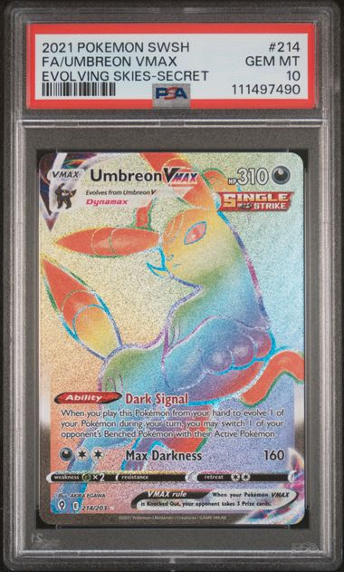 Umbreon Vmax - Evolving Skies Secret - 2021 Pokemon - PSA 10