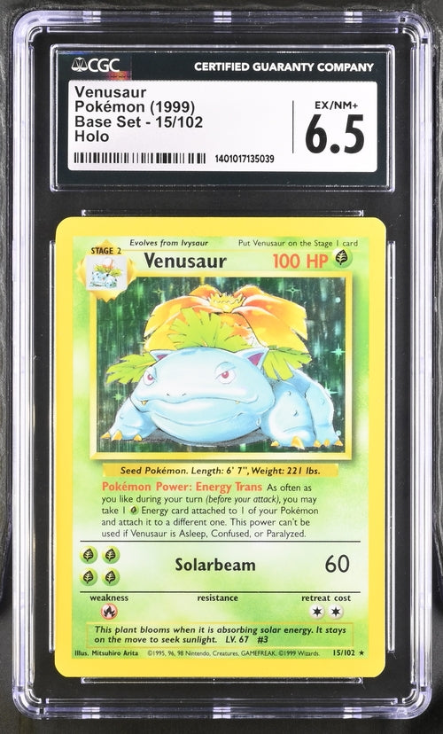 Venusaur 15/102 Base Set Holo - 1999 Pokemon - CGC 6.5