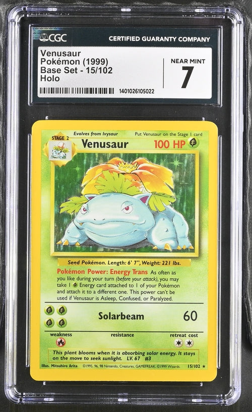 Venusaur 15/130 Base Set - 1999 Pokemon - CGC 7