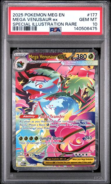 Mega Venusaur ex 177/132 Mega Evolution - 2025 Pokemon - PSA 10