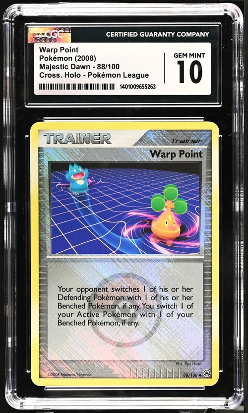 Warp Point 88/100 Majestic Dawn Cross Holo Pokemon League - 2008 Pokemon - CGC 10