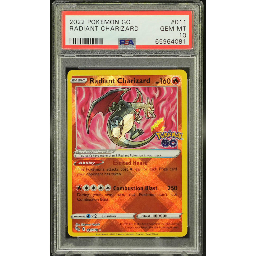 Radiant Charizard 011/078 Pokemon GO - 2022 Pokemon - PSA 10