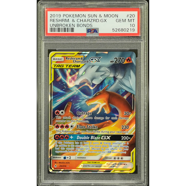 ポケモンカードゲーム Reshiram & Charizard GX SR PSA10 Pokemon Card Game SM10 007/095 Charizard & Reshiram GX Flame
