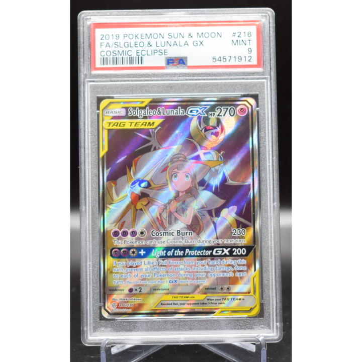 Solgaleo & Lunala GX 216/236 Cosmic Eclipse - 2019 Pokemon - PSA 9