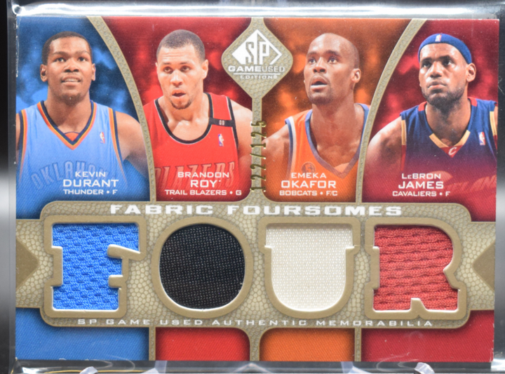 2009-10 Upper Deck SP Games Used Basketball - Kevin Durant Brandon Roy Emeka Okafor Lebron James F4 Jord - Fabric Foursomes /125