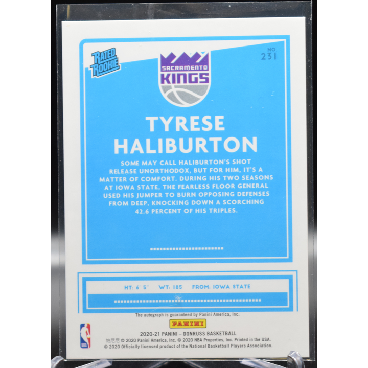 2020-21 Panini Donruss Basketball - Tyrese Haliburton 231 - Rated Rookie Auto