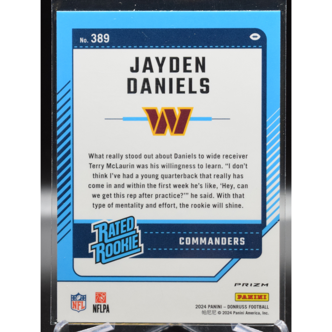 2024 Panini Optic Football - Jayden Daniels 389 - Blue Scope