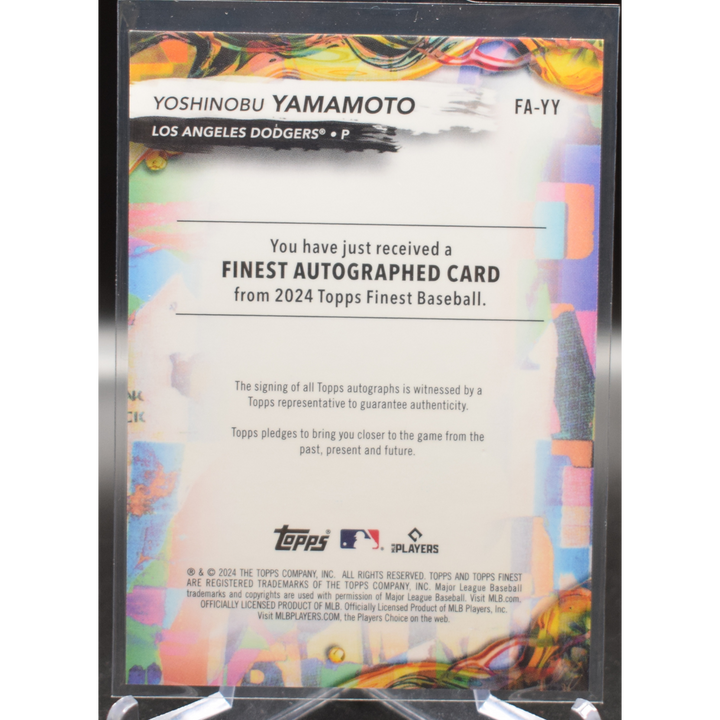 2024 Topps Finest - Yoshinobu Yamamoto - Rookie Auto - numbered 008/150