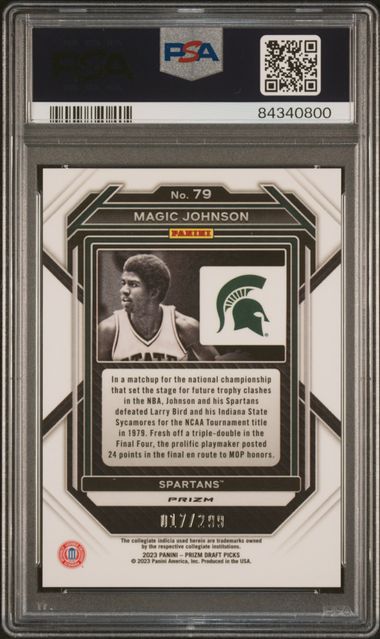 2023 Panini Prizm Draft Picks- Magic Johnson #79- Red /299- PSA 10