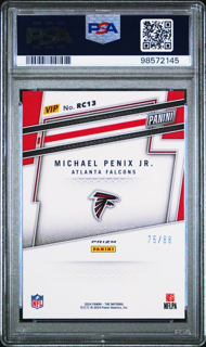 2024 Panini NSCC VIP Gold Football - Michael Penix Jr RC13 - Pink Sparkle /88 - PSA 8