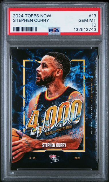 2024 Topps Now Stephen Curry 4000 Career 3-Pointers Made - PSA 10