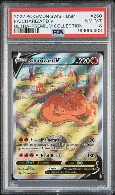 Charizard V SWSH260 - Ultra-Premium Collection Promo - 2022 Pokemon - PSA 8