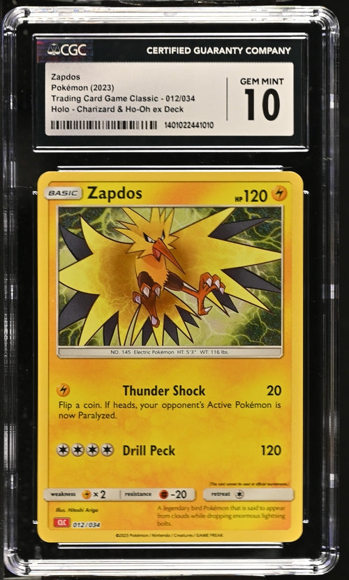 Zapdos 012/034 Trading Card Game Classic - CLV, CLC, CLB  Charizard & Ho-Oh ex Deck - CLC - 2023 Pokemon - CGC 10